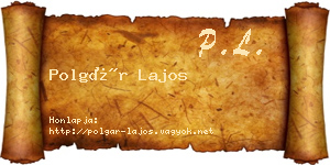 Polgár Lajos névjegykártya
